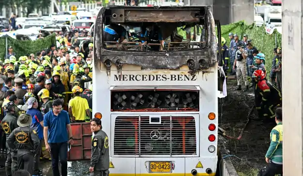 school bus fire in Thailand